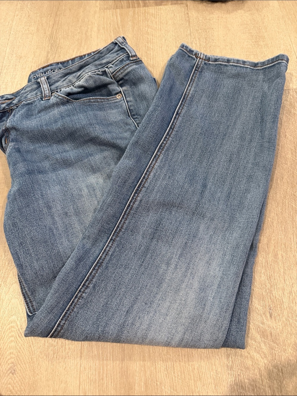 Maurices Medium Blue Denim Jeans with Brown Stitching
